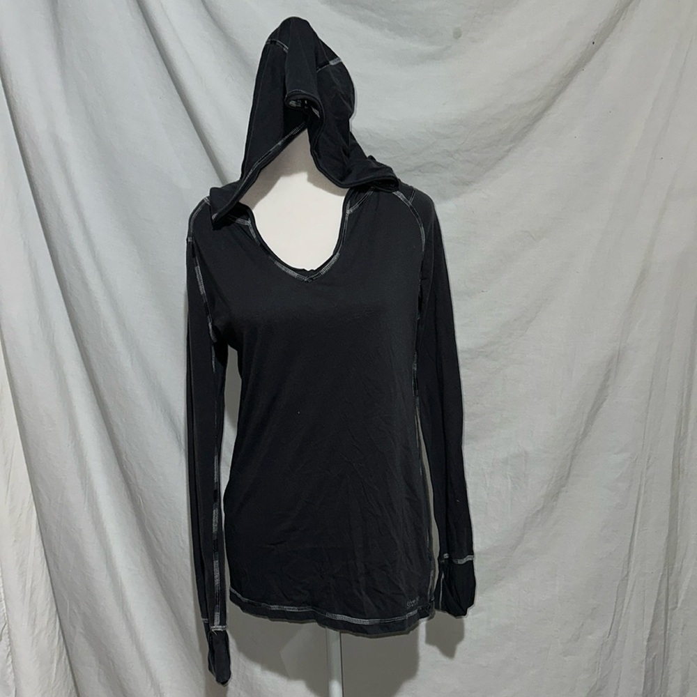 gray Calvin Klein Performance hooded long sleeve shirt size large